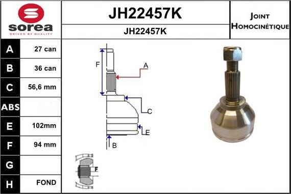 SNRA JH22457K - Kardan, Pogonska osovina www.molydon.hr