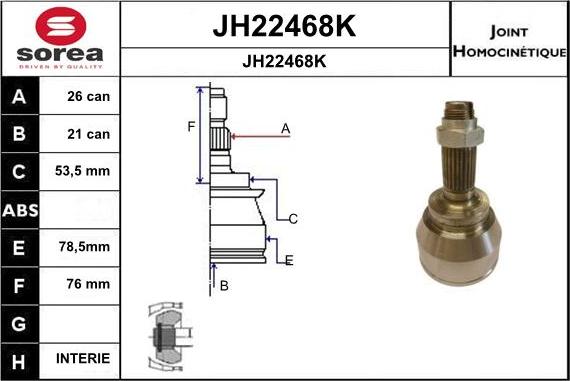 SNRA JH22468K - Kardan, Pogonska osovina www.molydon.hr