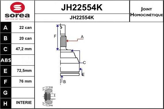 SNRA JH22554K - Kardan, Pogonska osovina www.molydon.hr