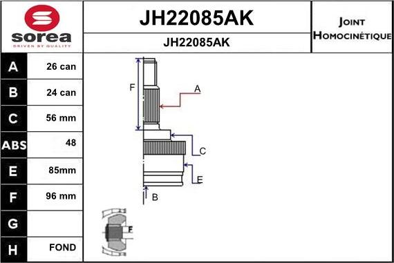 SNRA JH22085AK - Kardan, Pogonska osovina www.molydon.hr