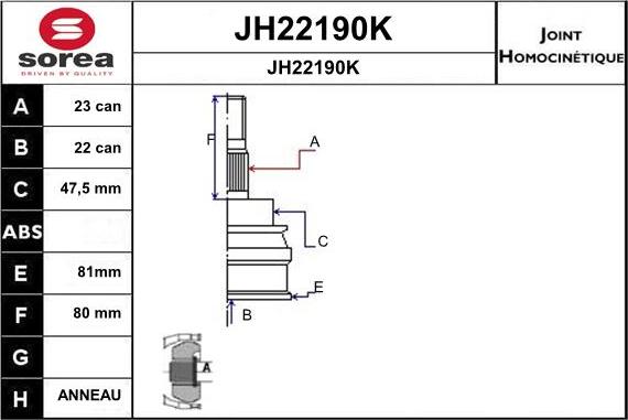 SNRA JH22190K - Kardan, Pogonska osovina www.molydon.hr