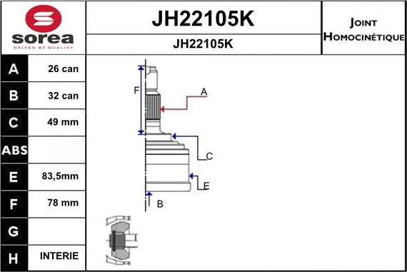 SNRA JH22105K - Kardan, Pogonska osovina www.molydon.hr