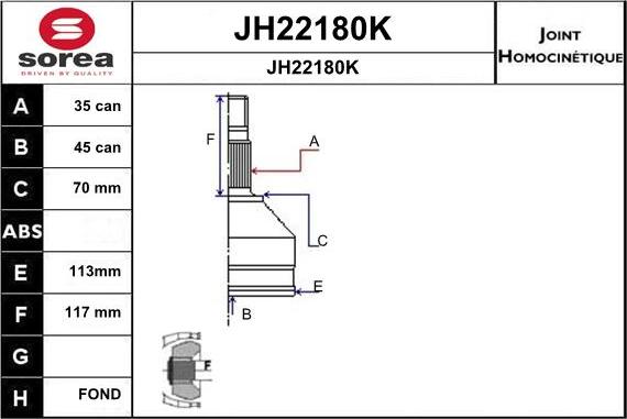 SNRA JH22180K - Kardan, Pogonska osovina www.molydon.hr