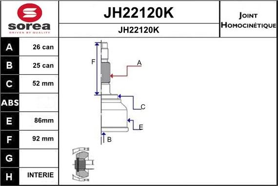 SNRA JH22120K - Kardan, Pogonska osovina www.molydon.hr