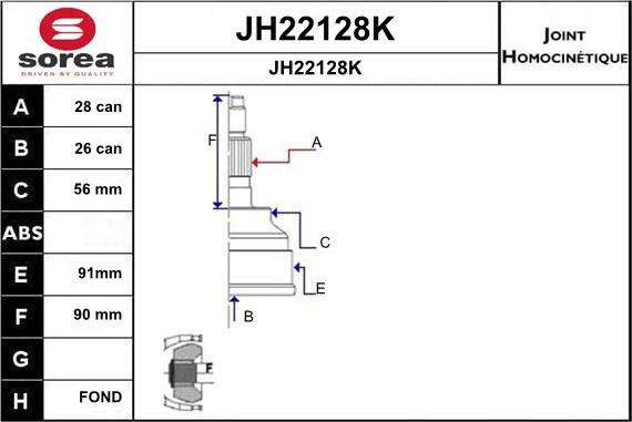 SNRA JH22128K - Kardan, Pogonska osovina www.molydon.hr