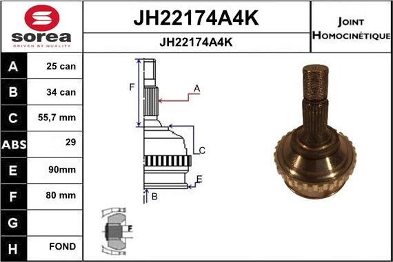 SNRA JH22174A4K - Kardan, Pogonska osovina www.molydon.hr