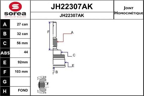 SNRA JH22307AK - Kardan, Pogonska osovina www.molydon.hr