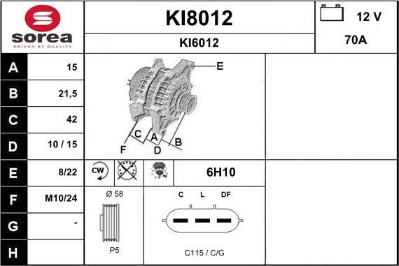 SNRA KI8012 - Alternator www.molydon.hr