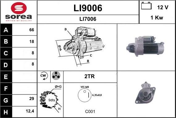 SNRA LI9006 - Starter www.molydon.hr