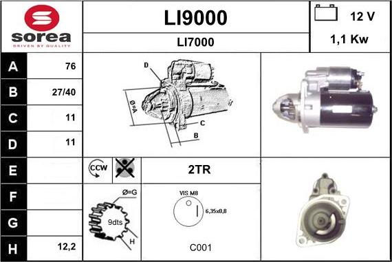 SNRA LI9000 - Starter www.molydon.hr