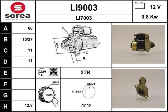 SNRA LI9003 - Starter www.molydon.hr