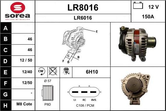 SNRA LR8016 - Alternator www.molydon.hr