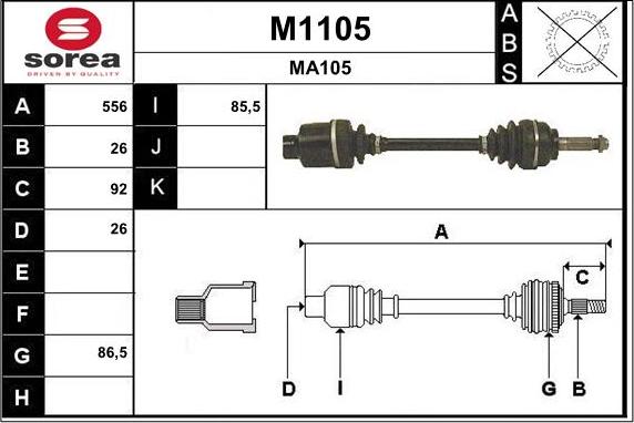 SNRA M1105 - Pogonska osovina www.molydon.hr