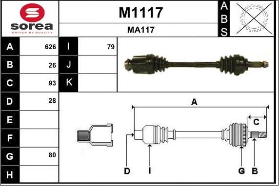 SNRA M1117 - Pogonska osovina www.molydon.hr