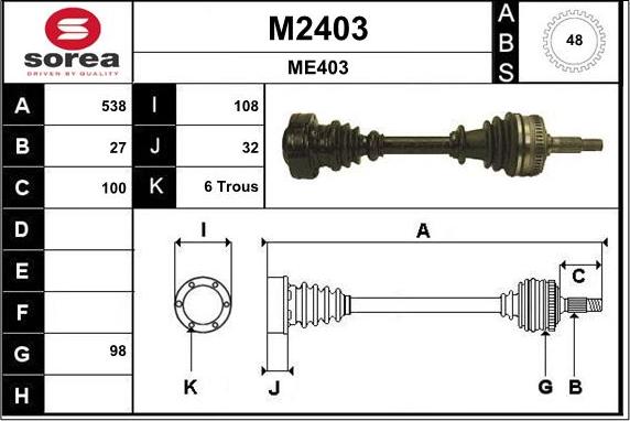 SNRA M2403 - Pogonska osovina www.molydon.hr