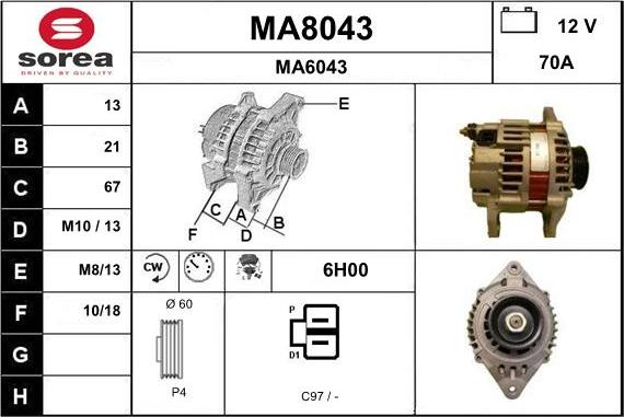 SNRA MA8043 - Alternator www.molydon.hr