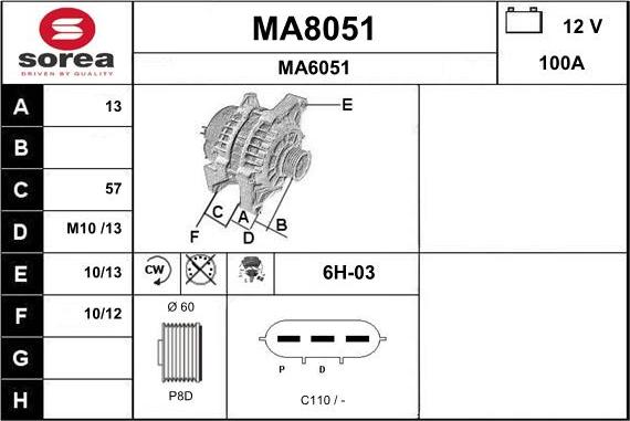 SNRA MA8051 - Alternator www.molydon.hr