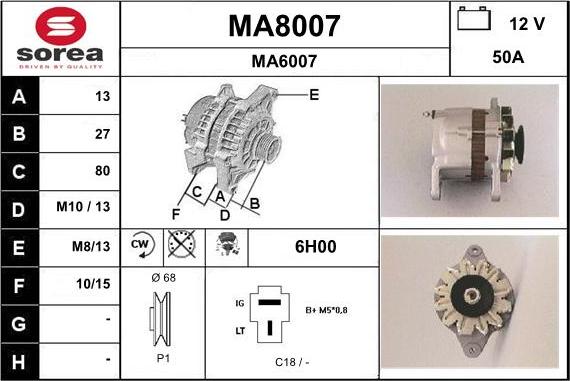 SNRA MA8007 - Alternator www.molydon.hr