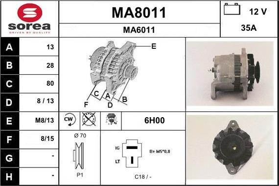 SNRA MA8011 - Alternator www.molydon.hr