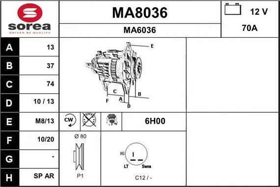 SNRA MA8036 - Alternator www.molydon.hr