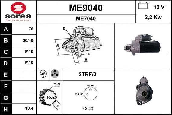 SNRA ME9040 - Starter www.molydon.hr