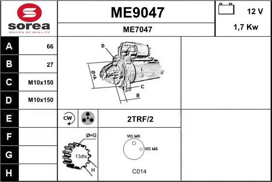 SNRA ME9047 - Starter www.molydon.hr