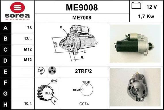 SNRA ME9008 - Starter www.molydon.hr