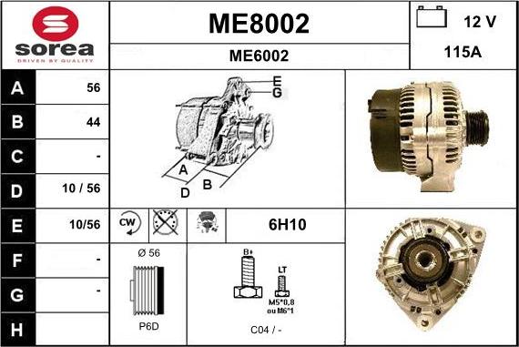 SNRA ME8002 - Alternator www.molydon.hr