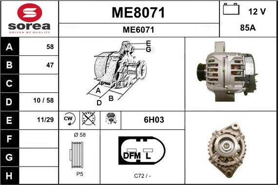 SNRA ME8071 - Alternator www.molydon.hr