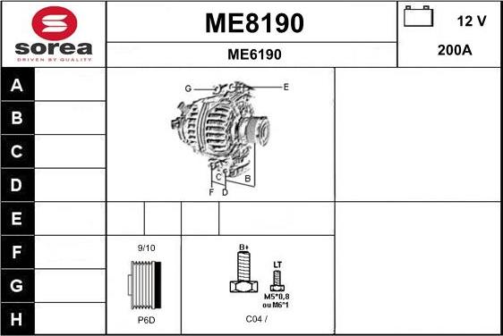 SNRA ME8190 - Alternator www.molydon.hr