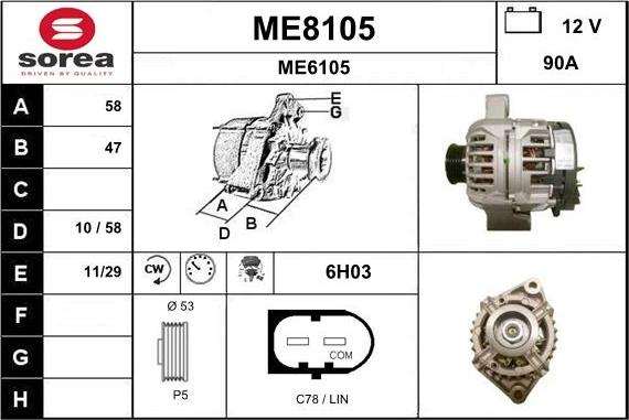 SNRA ME8105 - Alternator www.molydon.hr