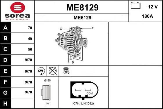 SNRA ME8129 - Alternator www.molydon.hr