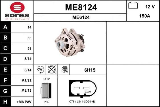 SNRA ME8124 - Alternator www.molydon.hr