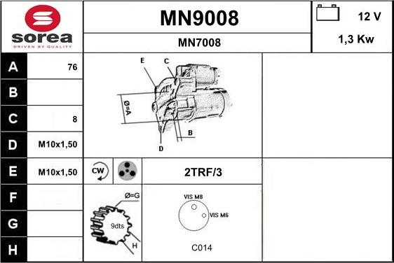 SNRA MN9008 - Starter www.molydon.hr