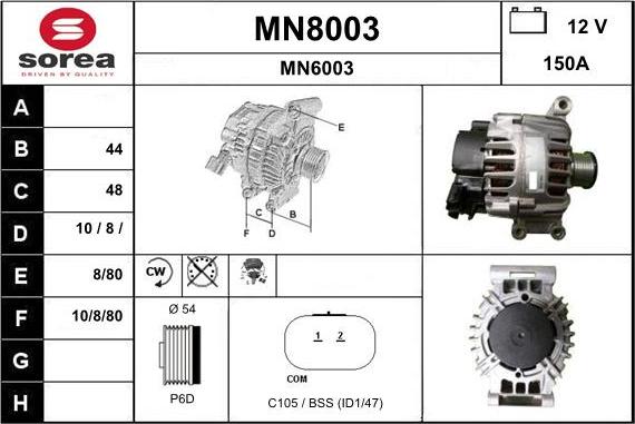SNRA MN8003 - Alternator www.molydon.hr