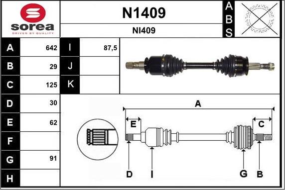 SNRA N1409 - Pogonska osovina www.molydon.hr