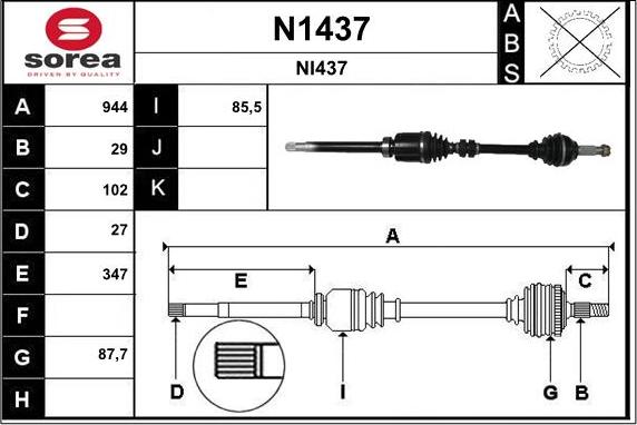 SNRA N1437 - Pogonska osovina www.molydon.hr