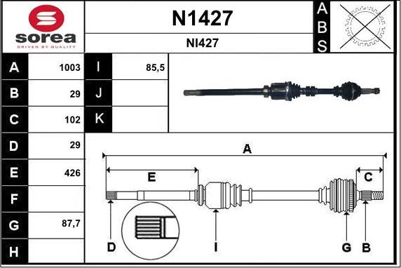 SNRA N1427 - Pogonska osovina www.molydon.hr