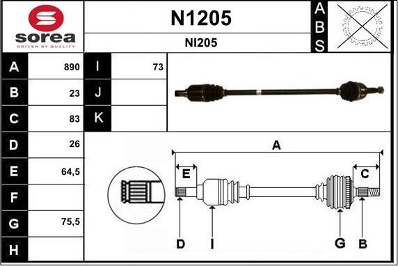 SNRA N1205 - Pogonska osovina www.molydon.hr