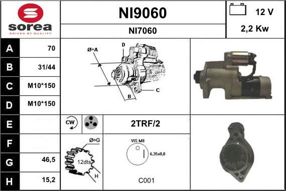 SNRA NI9060 - Starter www.molydon.hr