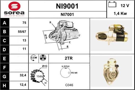 SNRA NI9001 - Starter www.molydon.hr