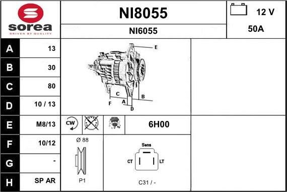 SNRA NI8055 - Alternator www.molydon.hr