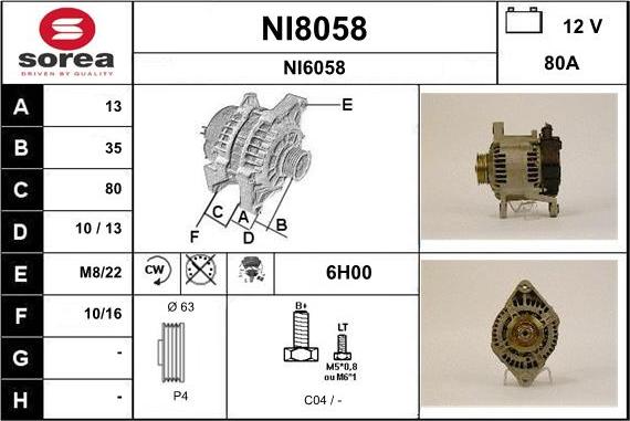 SNRA NI8058 - Alternator www.molydon.hr