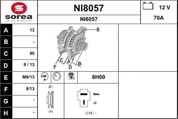 SNRA NI8057 - Alternator www.molydon.hr