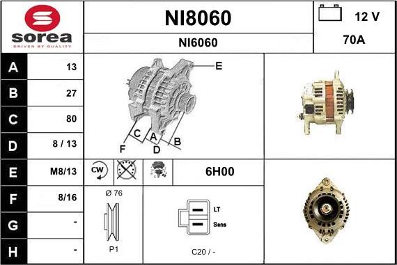 SNRA NI8060 - Alternator www.molydon.hr