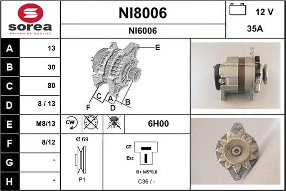 SNRA NI8006 - Alternator www.molydon.hr