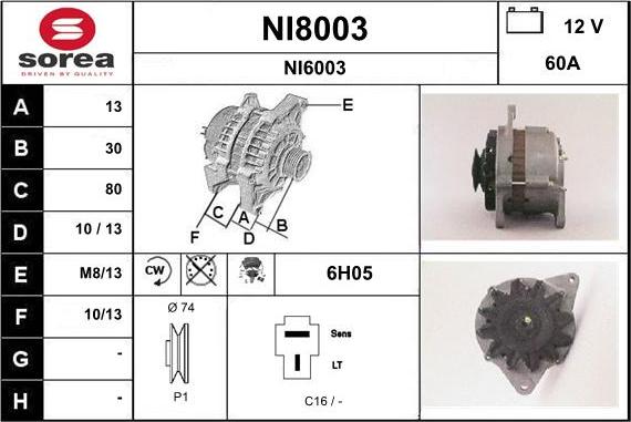 SNRA NI8003 - Alternator www.molydon.hr