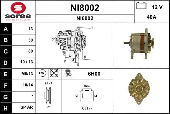 SNRA NI8002 - Alternator www.molydon.hr