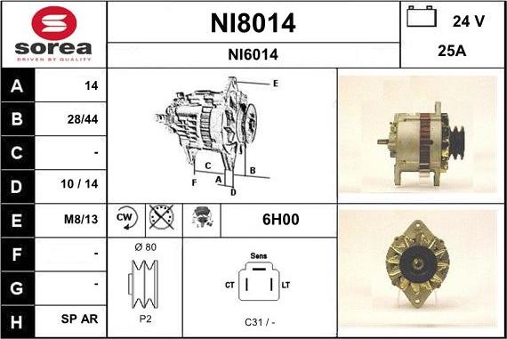 SNRA NI8014 - Alternator www.molydon.hr