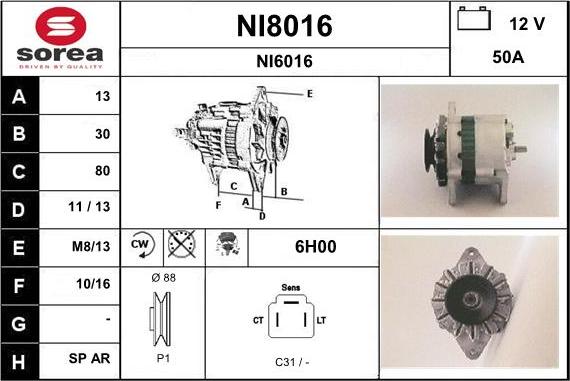 SNRA NI8016 - Alternator www.molydon.hr